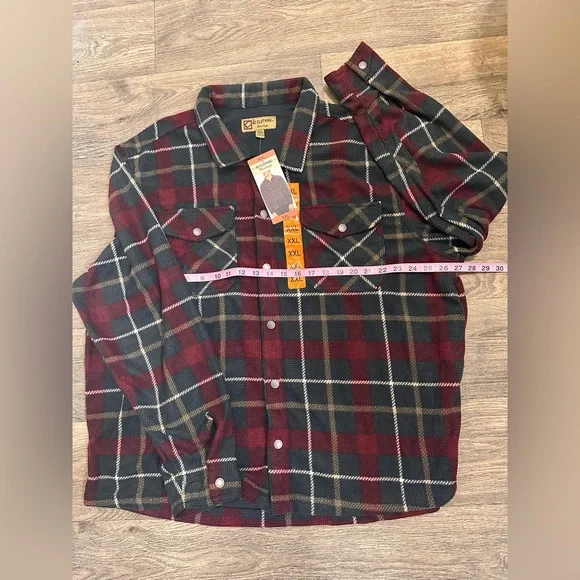 NWT BC Clothing Men's Textured Flannel Button Cuffs Branded Buttons Heavyweight - Picture 8 of 14